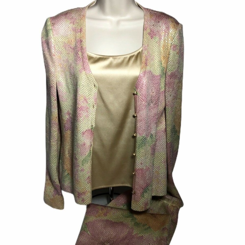 St John 3 Piece Sweater Skirt Suit